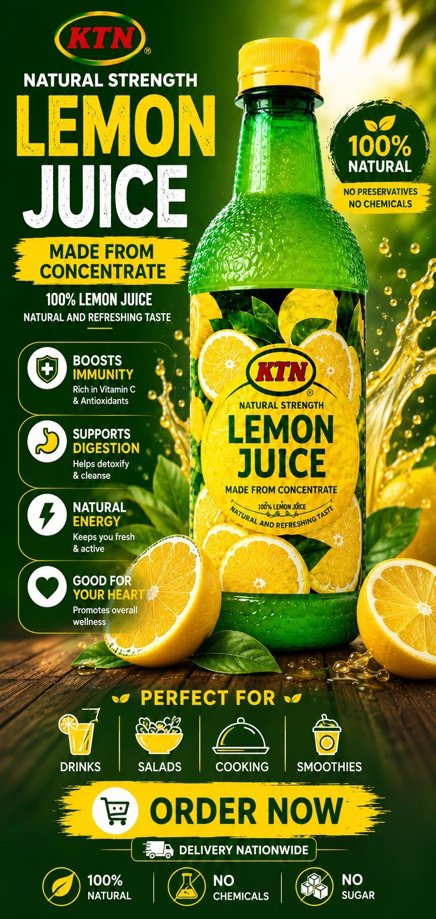 KTC Lemon Juice Natural Strength infographic